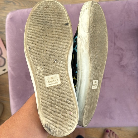 AUTHENTIC GUCCI GHOST GG GRAFFITI LEATHER SLIP ON SNEAKER SZ40 - Picture 8 of 9